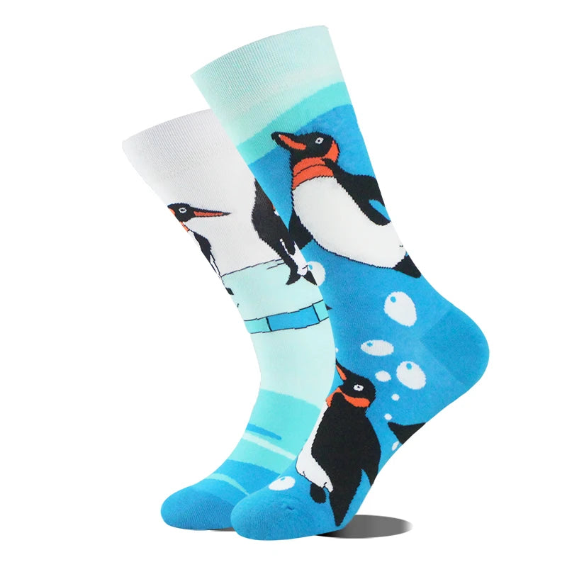 AB Happy Cotton Chaussettes amusantes Panda Duck Crazy Design Sokken