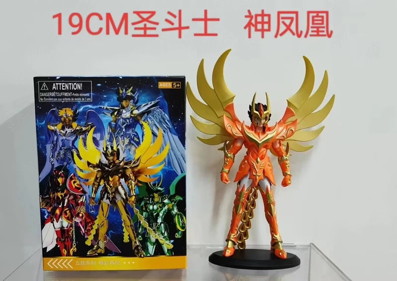 19CM Anime Figur Phoenix Ikki Hyoga Seiya Shiryu Stehend Rüstung Modell Kinderspielzeug