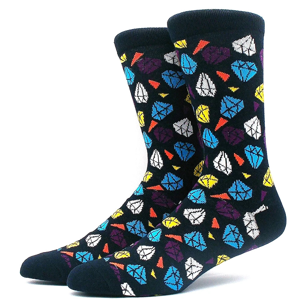 Lustige Alien- und Dinosauriersocken aus Baumwolle – Crazy Shark & Planet Designs