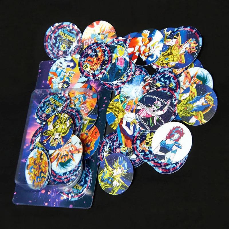 Lote De Tazos Los Caballeros Del Zodiaco New Complete Collection 40/40 Sabritas Vintage Tasos Cards