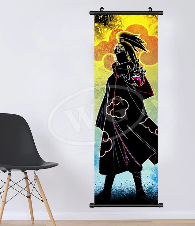 Bandai Anime Canvas Naruto Painting Kakashi Picture Hanging Scrolls Home Decor Wall Artwork