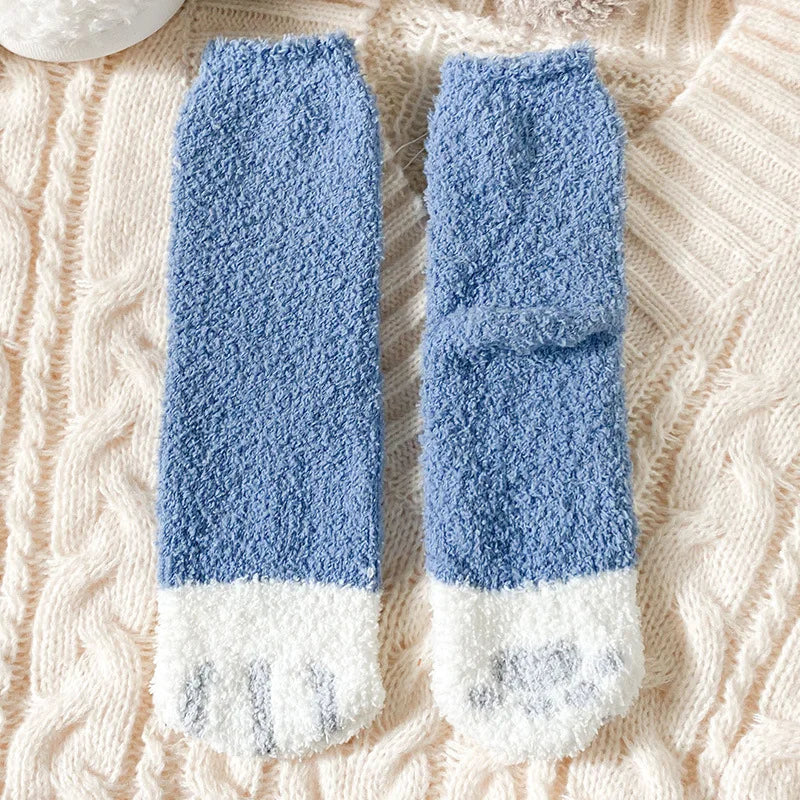 Korallensamt-Katzenkrallensocken – Verdickte Mitte