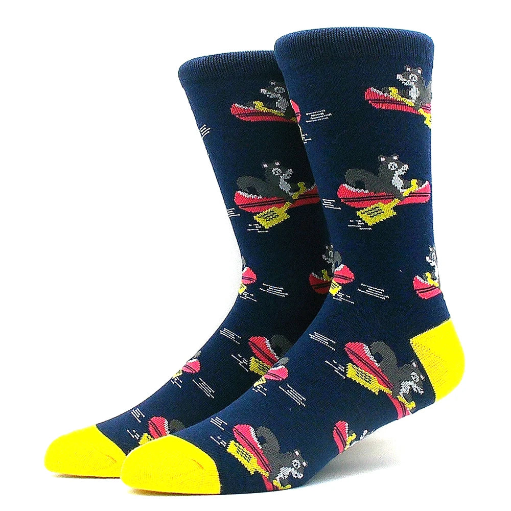 Lustige Alien- und Dinosauriersocken aus Baumwolle – Crazy Shark & Planet Designs