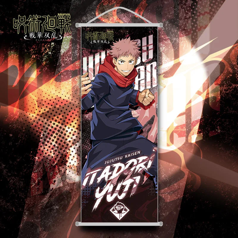 New Bandai Jujutsu Kaisen Itadori Yuji Anime Peripherals Hanging Poster 25*70cm