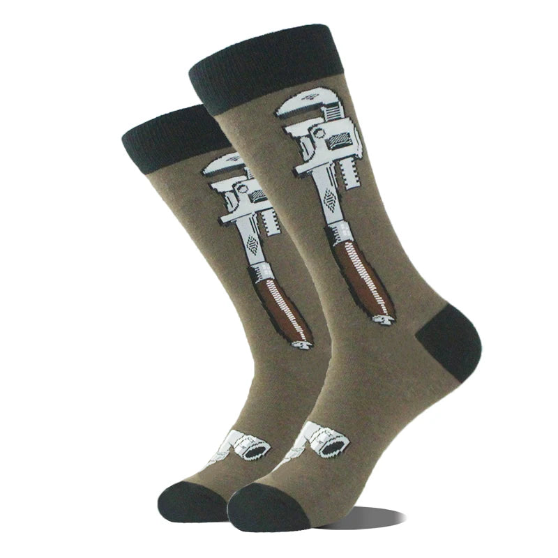 Chaussettes pour hommes Dinosaure Astronaute Planète Crew Harajuku