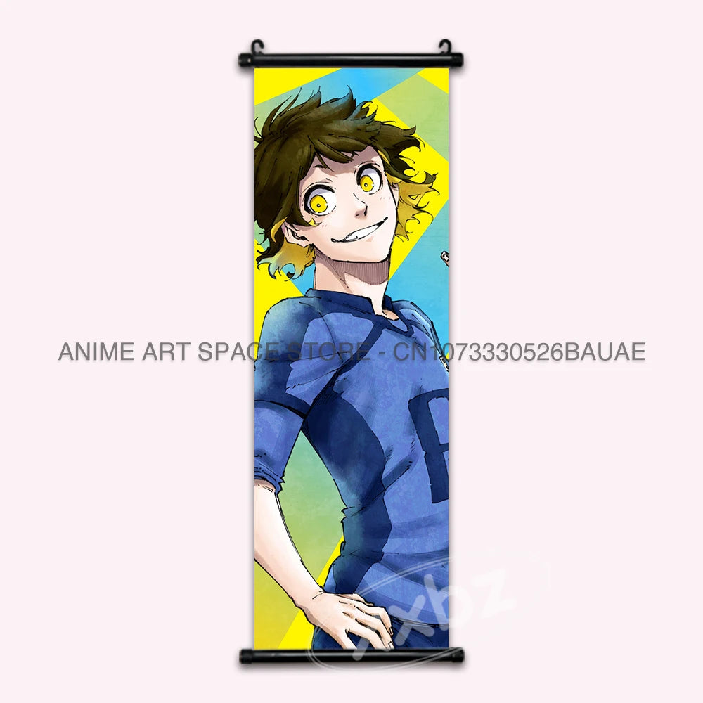 Blue Lock Hanging Painting Anime Poster Wall Art Canvas Scroll Home Decor