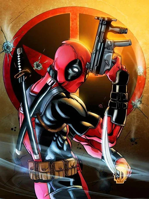 YOUQU Diamantmalerei Kunstfiguren Stickerei Kreuzstich „Deadpool“ Diamantmosaik Heimdekoration
