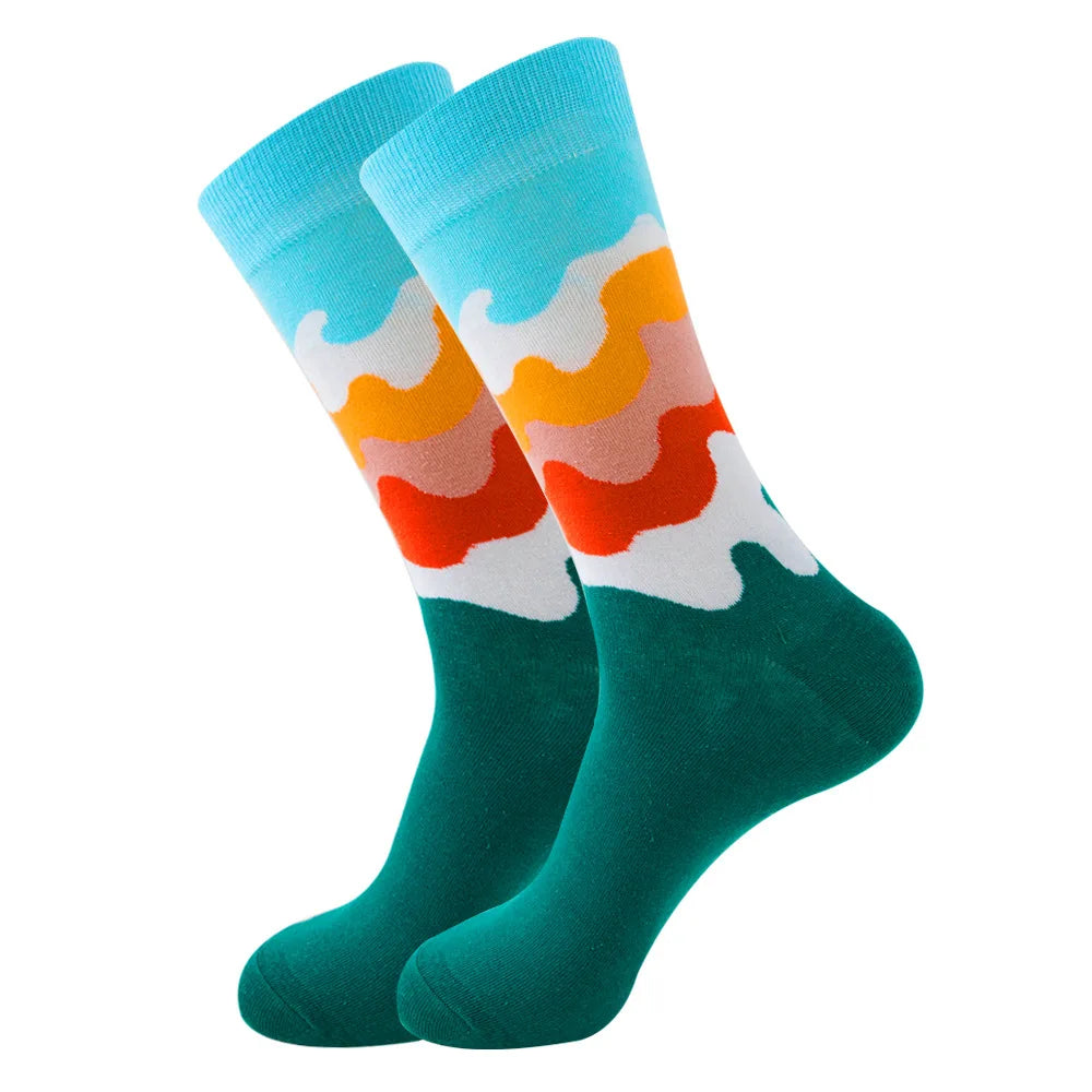 Neuartige Cartoon-Socke aus gekämmter Baumwolle, lustige Crew-Hip-Hop-Socken, dicke lange Socken