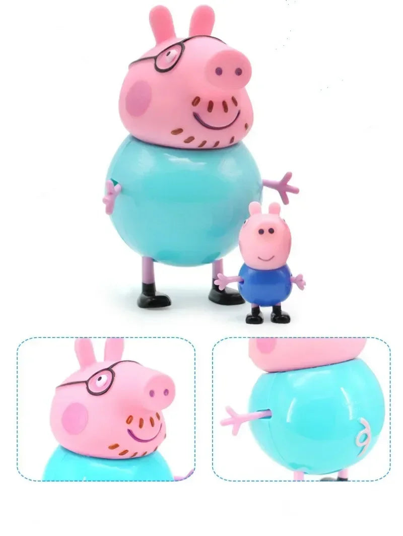4-teiliges Peppa Pig Family Actionfiguren – George, Mama und Papa Partyspielzeug als Geschenk für Kinder