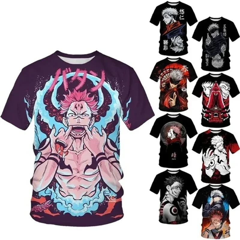 Jujutsu Kaisen 3D-bedrucktes T-Shirt, Sommer, lässiges Anime-T-Shirt