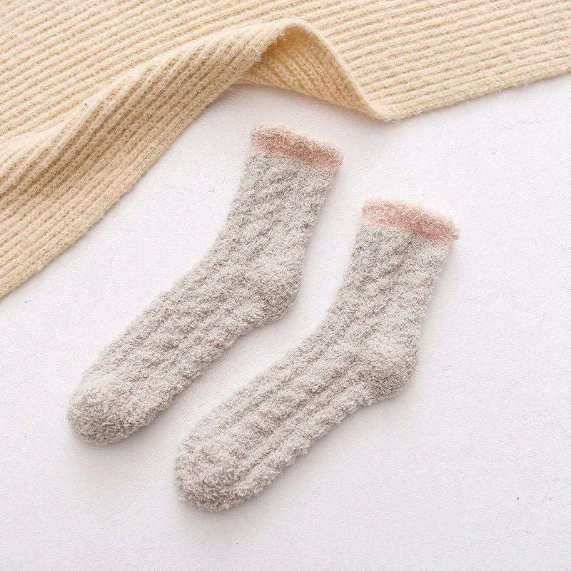 Korallensamt-Katzenkrallensocken – Verdickte Mitte