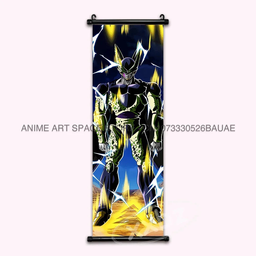 Dragon Ball Z Hanging Paintings Room Decorative Poster Anime Saiyan Scrolls Picture Wall Art