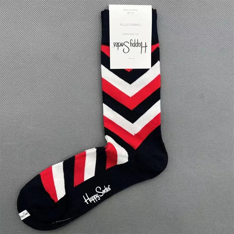 Diamond Check Happy Socks für Herren – Geometrische Sportsocken aus Baumwolle (Größe 41–46)