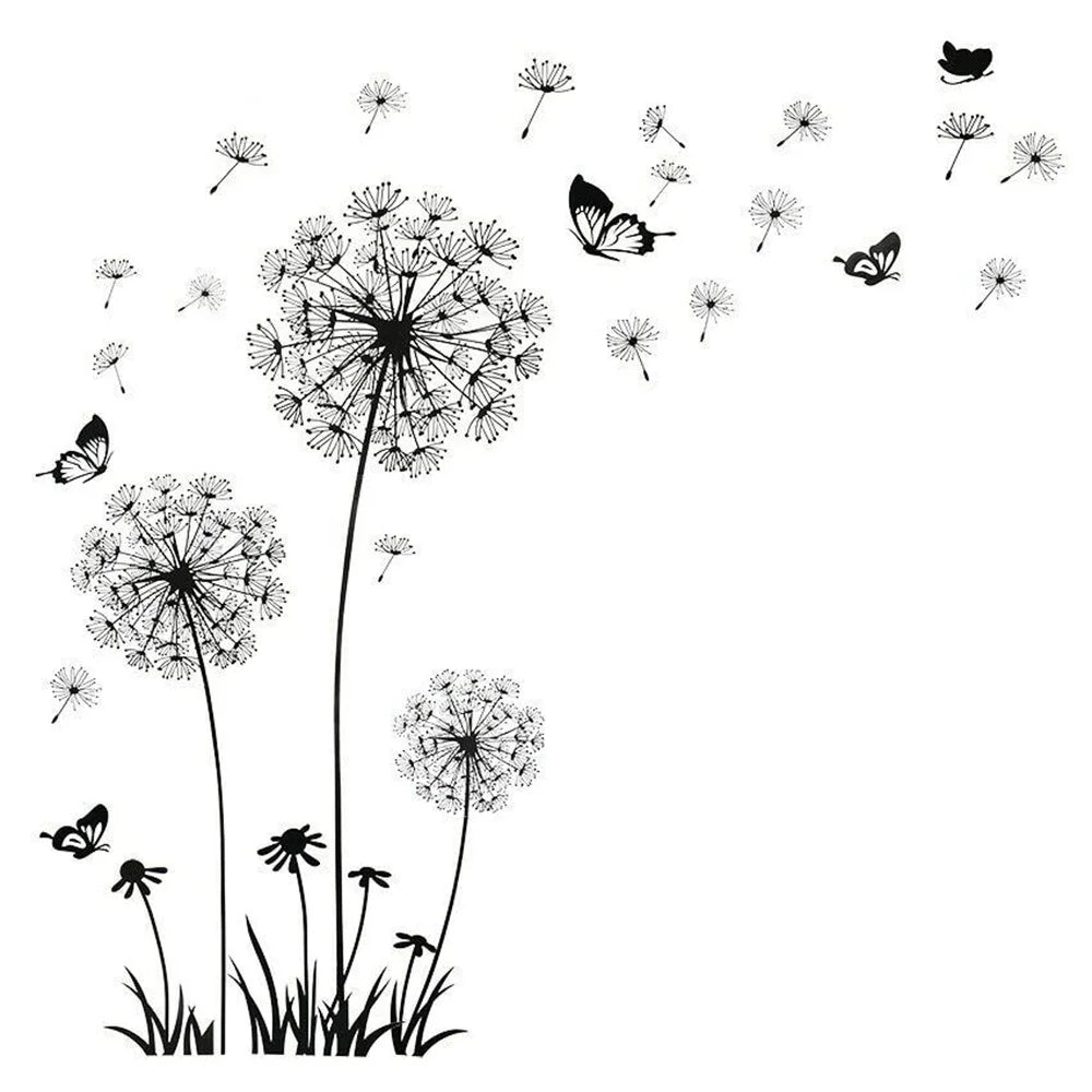 Black Dandelion Wall Stickers Household Adornment Decor Art Poster
