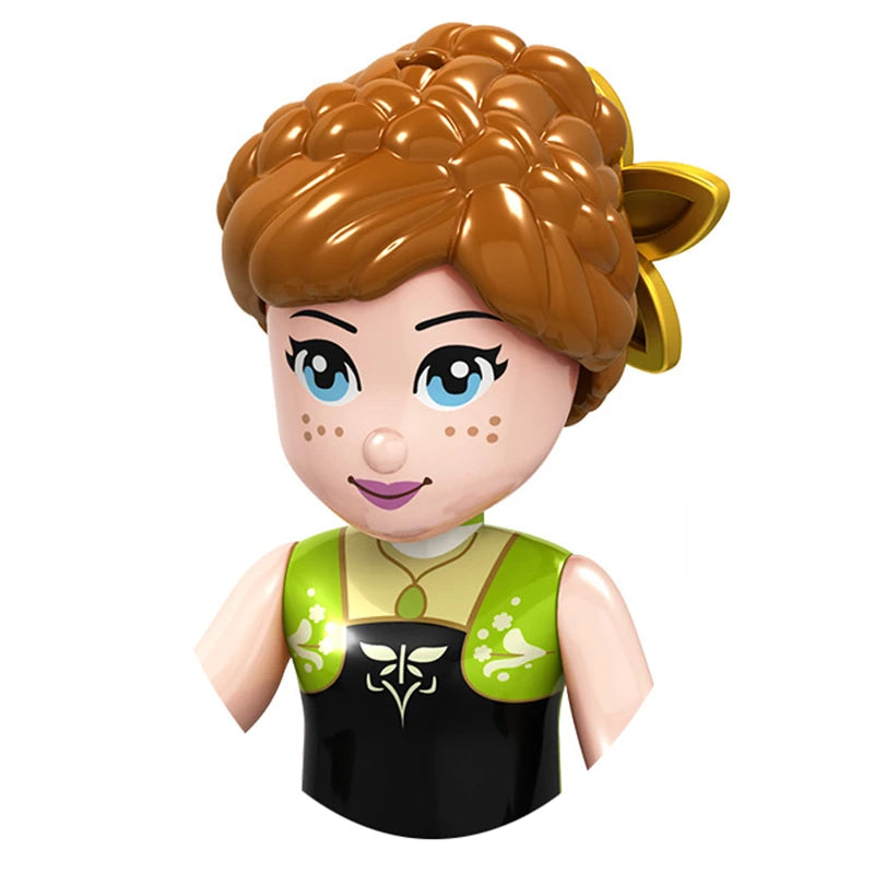Modèles de mini briques de princesse animée – Belles figurines de filles et blocs de construction sur le thème de la neige pour enfants