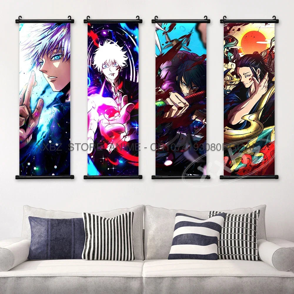 Jujutsu Kaisen Wall Artwork Scroll Picture Print Canvas Home Decor
