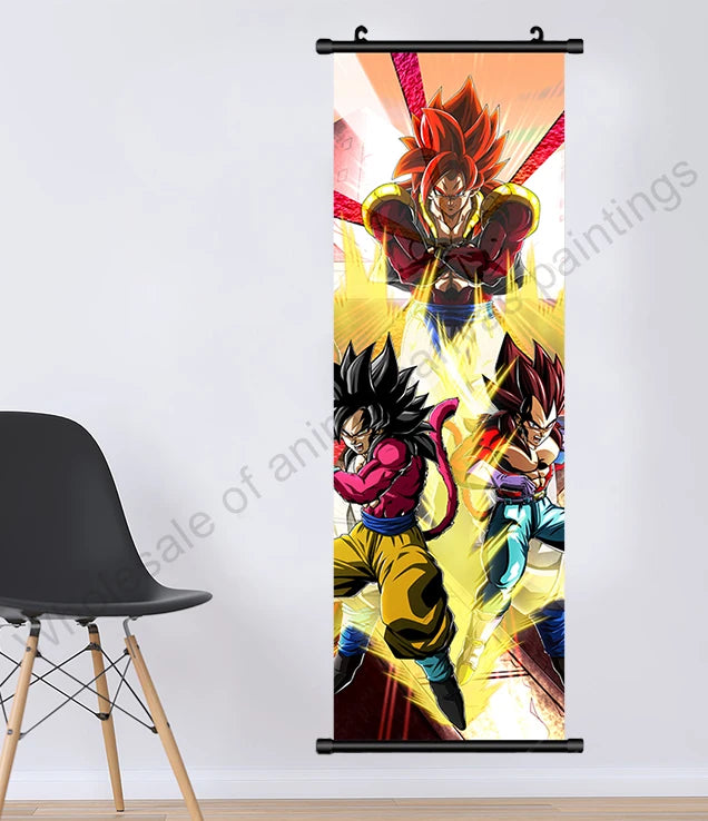 Canvas Hanging Scrolls Poster Home Decor JK Anime Print Dragon Ball Z