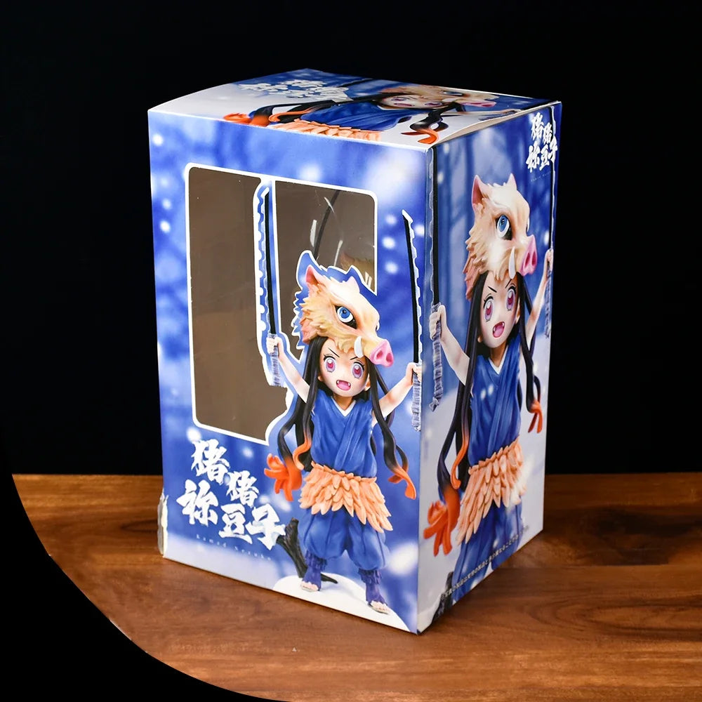 Dämonentöter Kimetsu No Yaiba 19CM Schweinekopf & Nezuko Anime-Figur – PVC-Modellspielzeug für Kinder