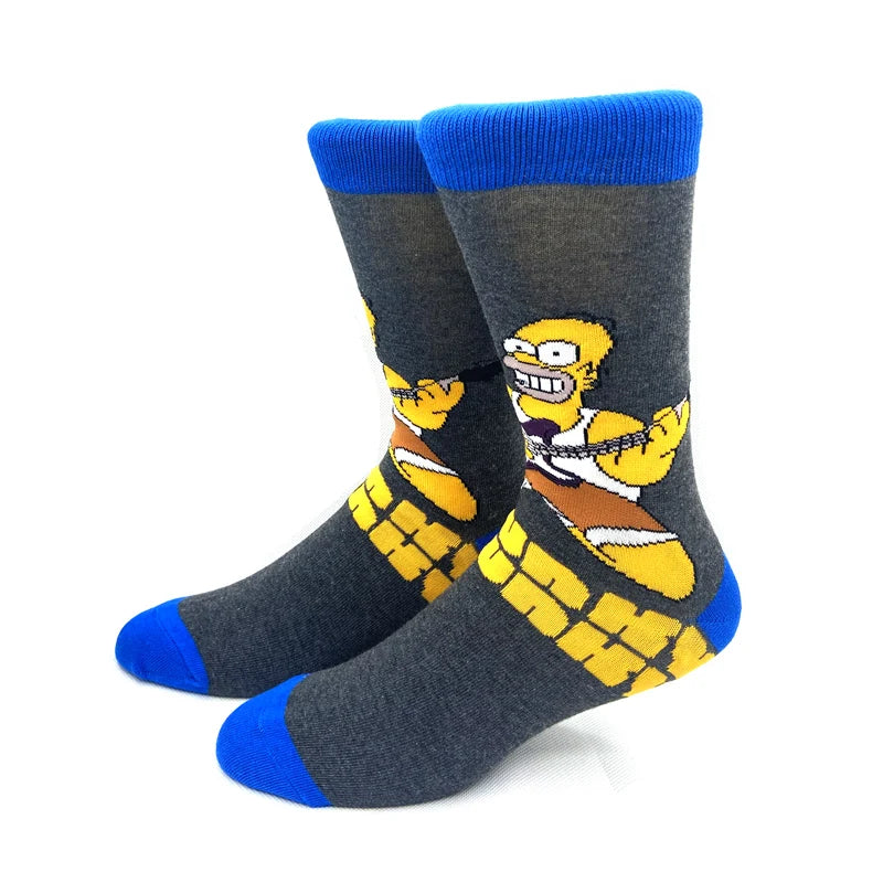 1 Pair Harajuku The Simpsons Autumn Socks Anime