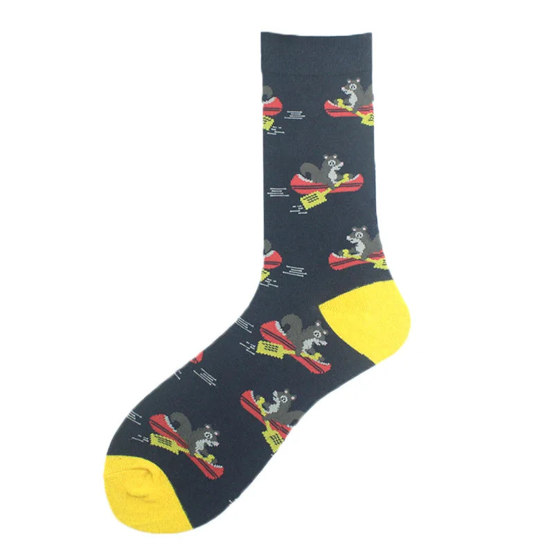 Fröhliche, lustige Unisex-Socken – Medizinische Zähne und Schafmuster, Hip-Hop-Skateboard-Stil