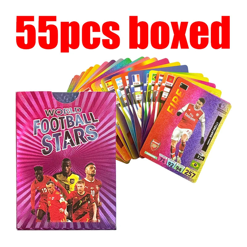27-55Pcs Ballsuperstar Colour Card Star Limited Edition Signature Series Trading Football Player Card