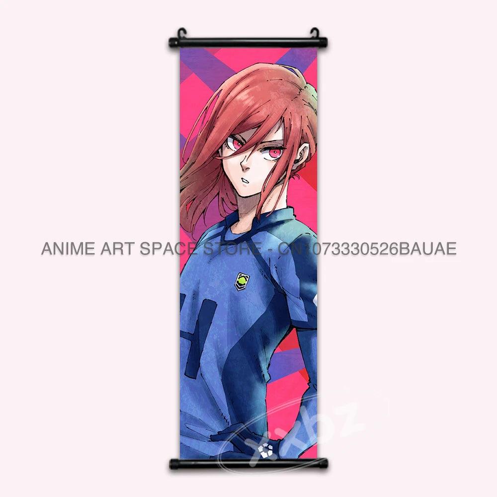 Blue Lock Hanging Painting Anime Poster Wall Art Canvas Scroll Home Decor