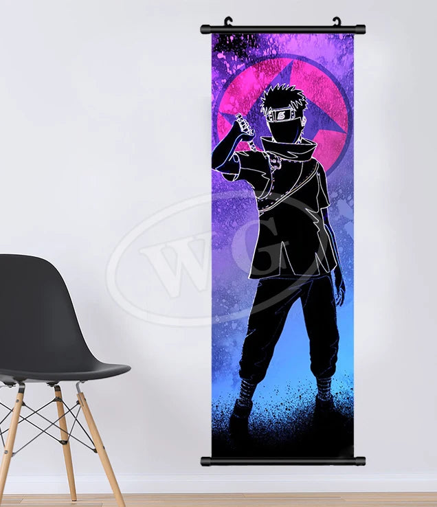 Bandai Anime Canvas Naruto Painting Kakashi Picture Hanging Scrolls Home Decor Wall Artwork