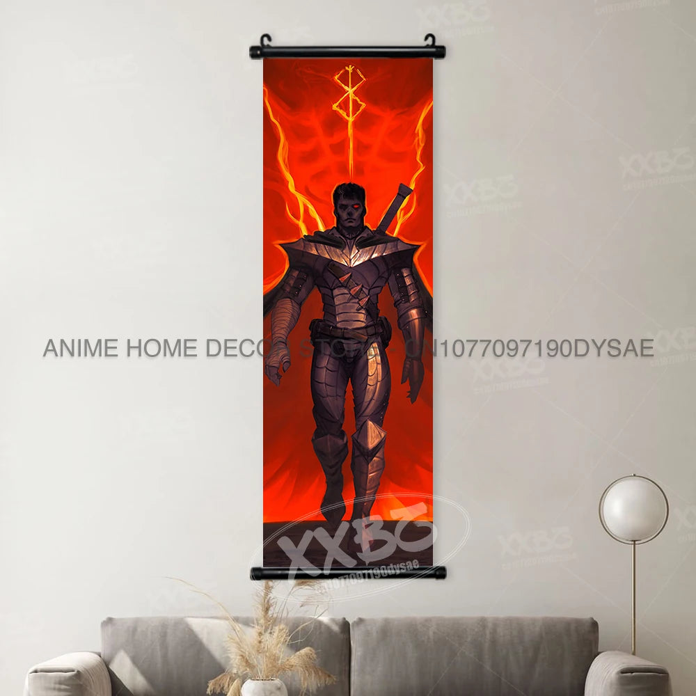 Berserk Poster Black Swordsman Wall Artwork Scrolls Anime Home Decoration