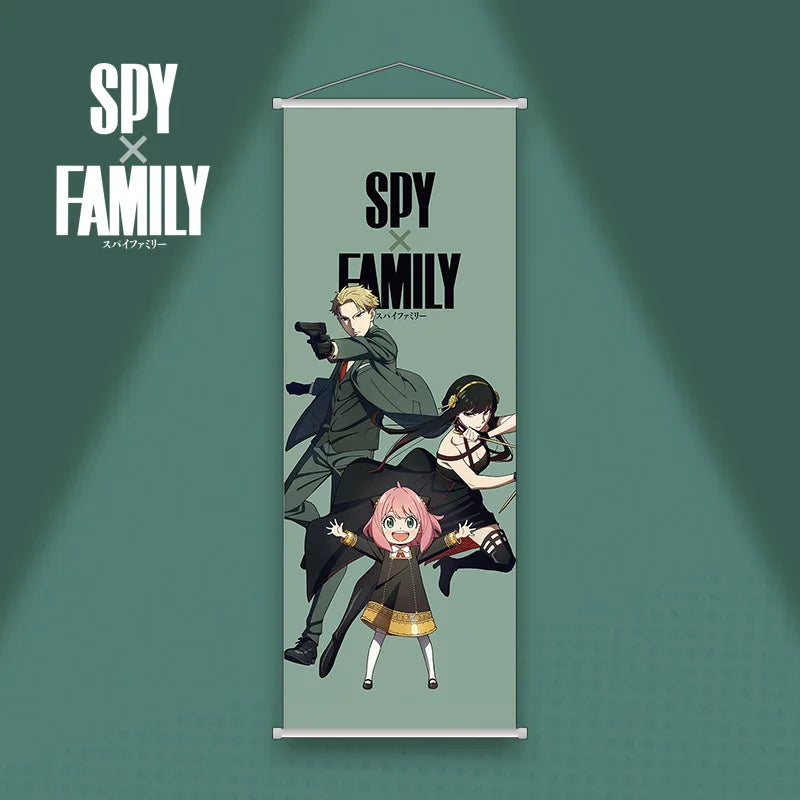 New SPY×FAMILY Fabric Wall Painting Scroll Decoration 25*70cm Hanging Poster