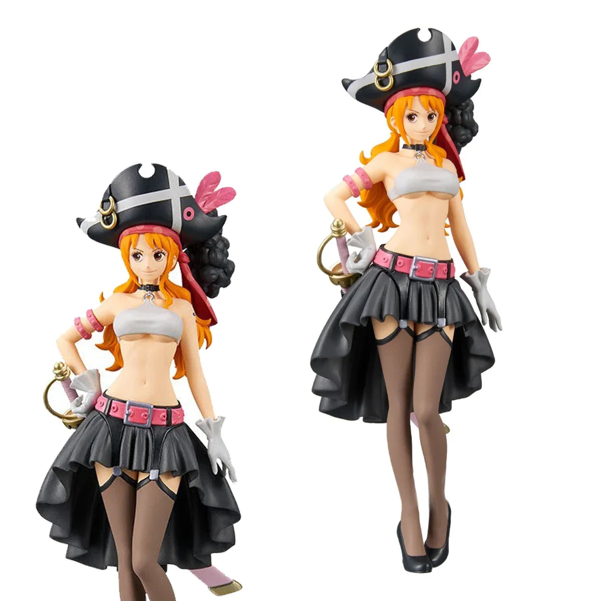19 cm große One Piece Nami Figur – Schwarzes Outfit FILM ROT PVC Sammlermodell Spielzeuggeschenk