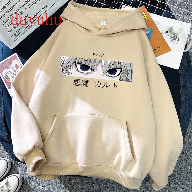 90er Hunter X Hunter Killua Zoldyck Teufelsauge Hoodie – Unisex Streetwear Sweatshirt, Kawaii Hisoka Manga Hoody