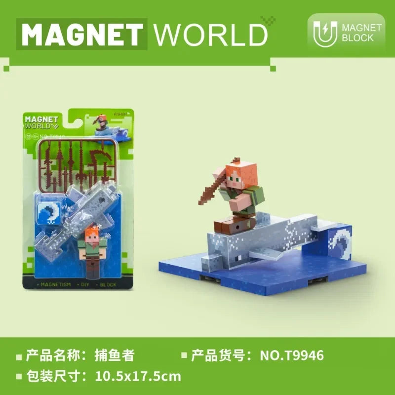 Minecraft Steve Mini Actionfiguren Anime Magnetblöcke Modell MC Spielfigur Puzzle
