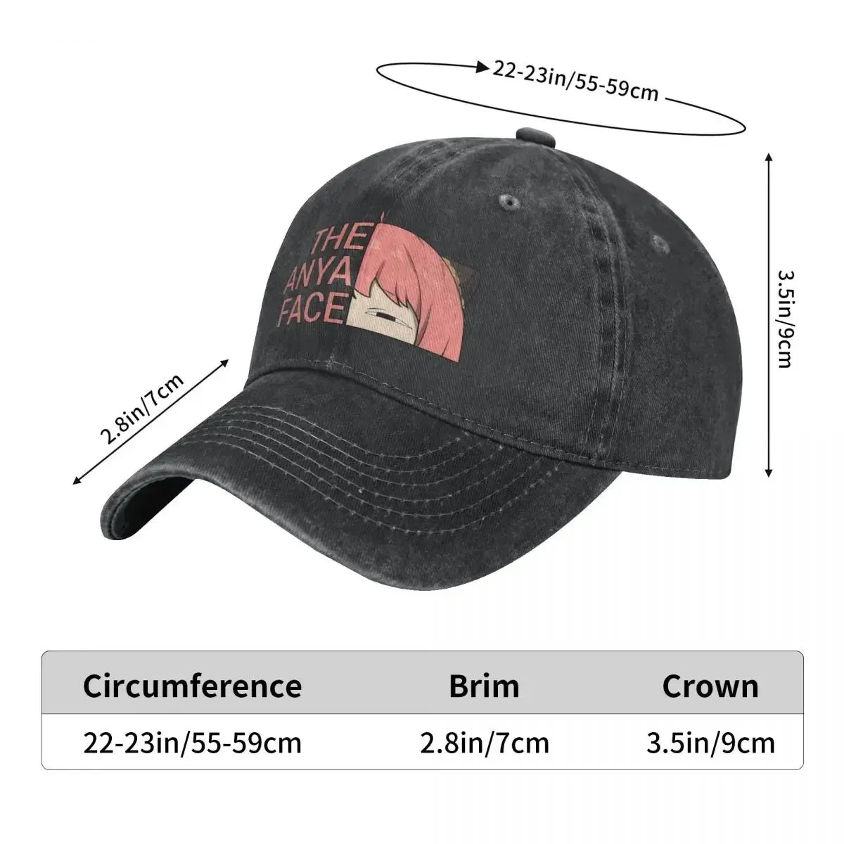 Spy x Family Anime Mehrfarbige Mütze – Anya Forger Face Baseball Cap für Männer und Frauen