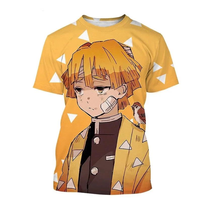 Chemise De Manga Courte Avec Estampado 3D De Anime Demon Slayer, Kimetsu No Yaiba, Kamado, Nezuko, Kochou, Shinobu