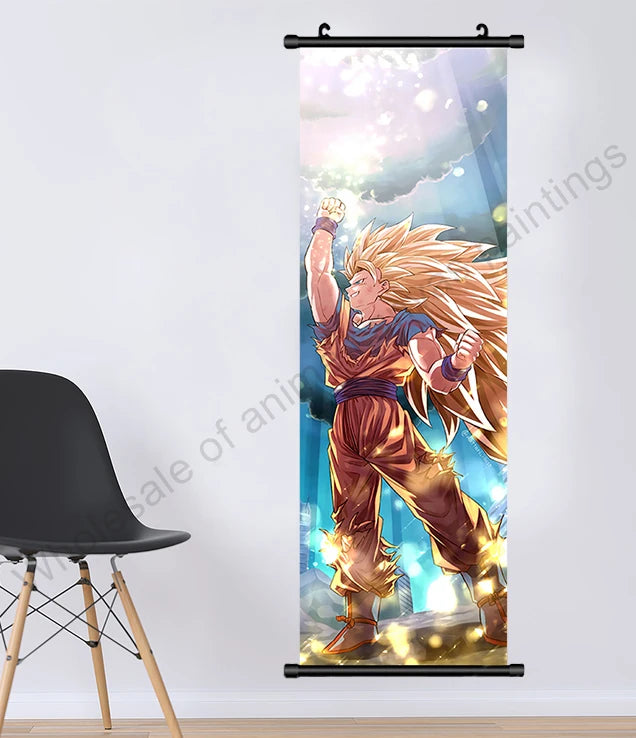 Canvas Hanging Scrolls Poster Home Decor JK Anime Print Dragon Ball Z