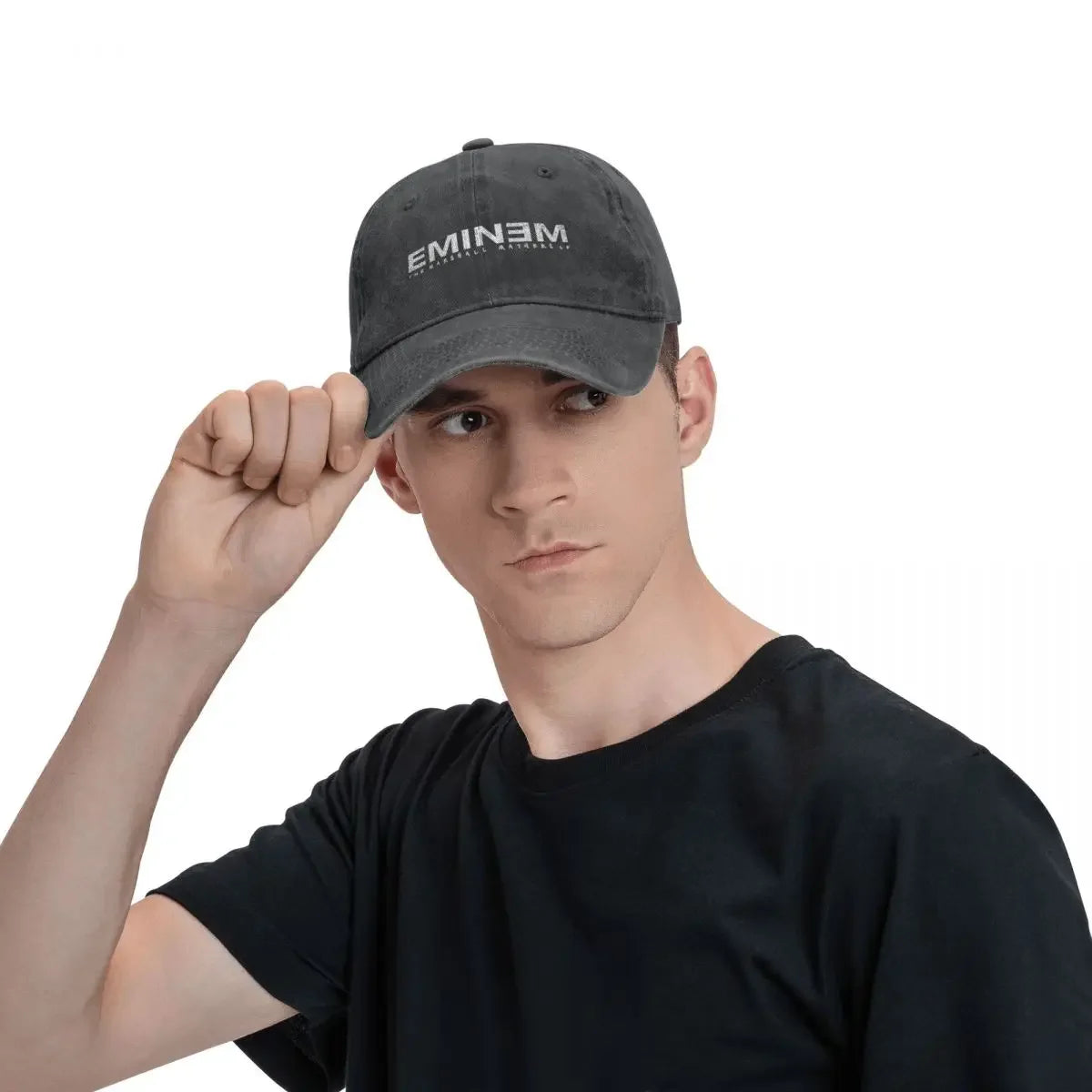 Vintage Eminem „Rap God“ Baseballmütze – Distressed verstellbare Hip Hop Mütze