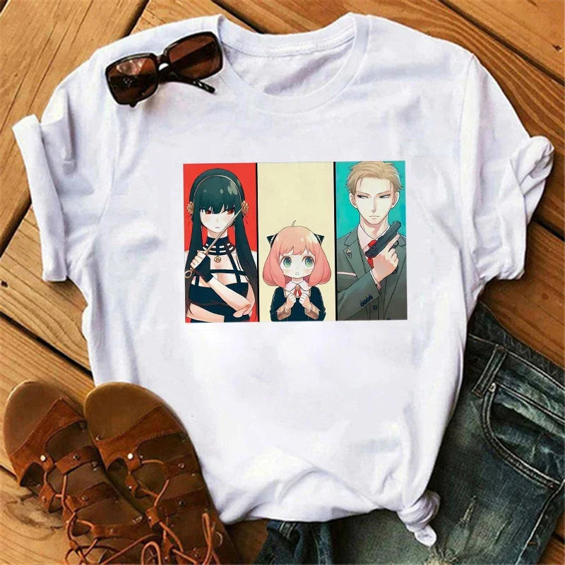 Anime Spy X Family T-Shirt Harajuku Fashion Women’s Short Sleeve O-Neck