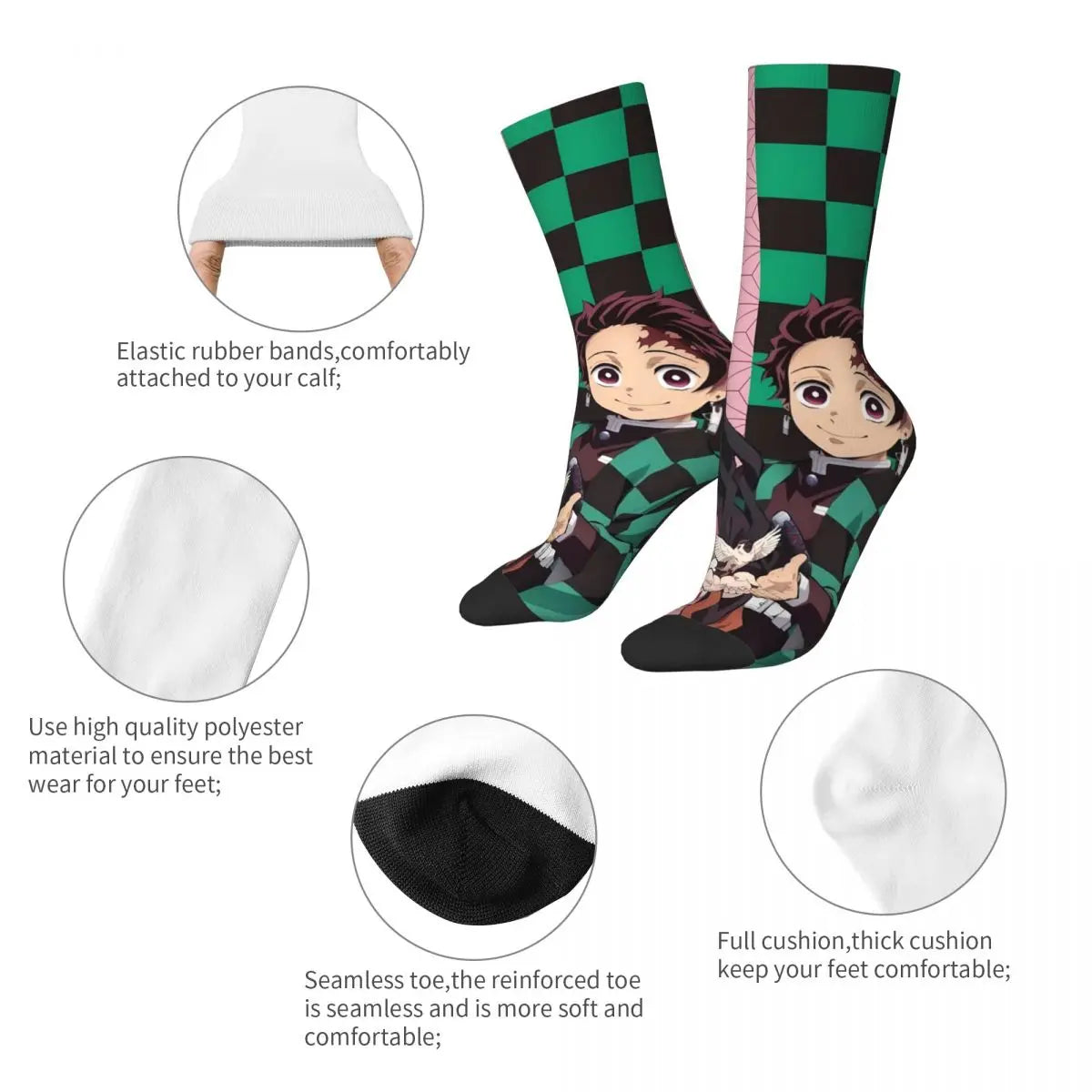 Demon Slayer Anime-Socken – Rutschfeste Winter-Lauf-Sportstrümpfe