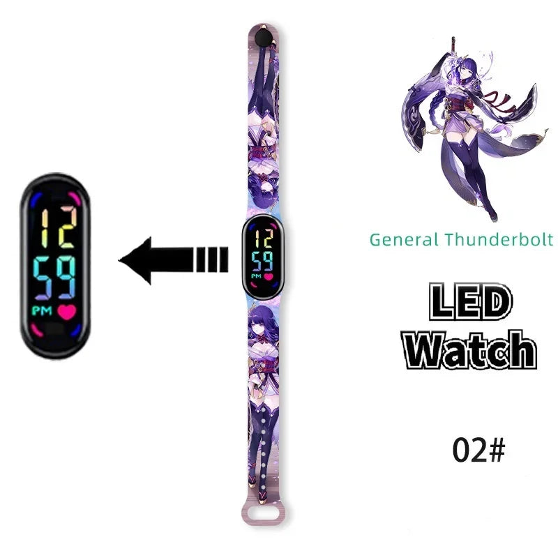Pokémon & Demon Slayer LED-Uhr – Tanjirou & Nezuko Silikon-Touchscreen, wasserdicht, Sportgeschenk