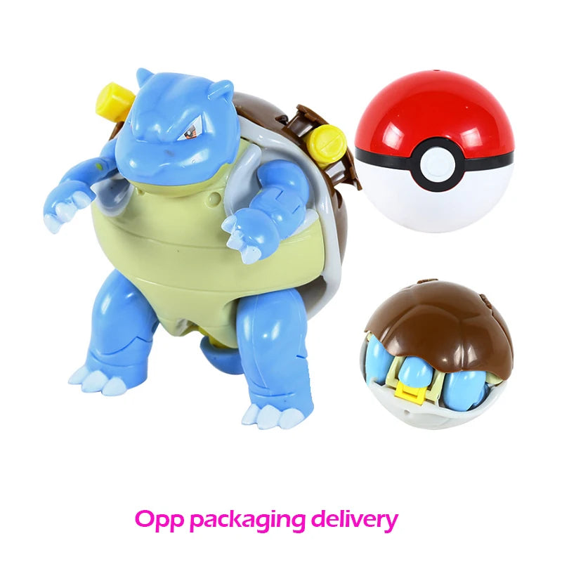 Verwandelnde Pokémon-Pokéball-Figuren – Pikachu, Glurak, Venusaurier, Blastoise, Mewtu, Gyarados, Solgaleo, Lunala und Evoli als Spielzeug