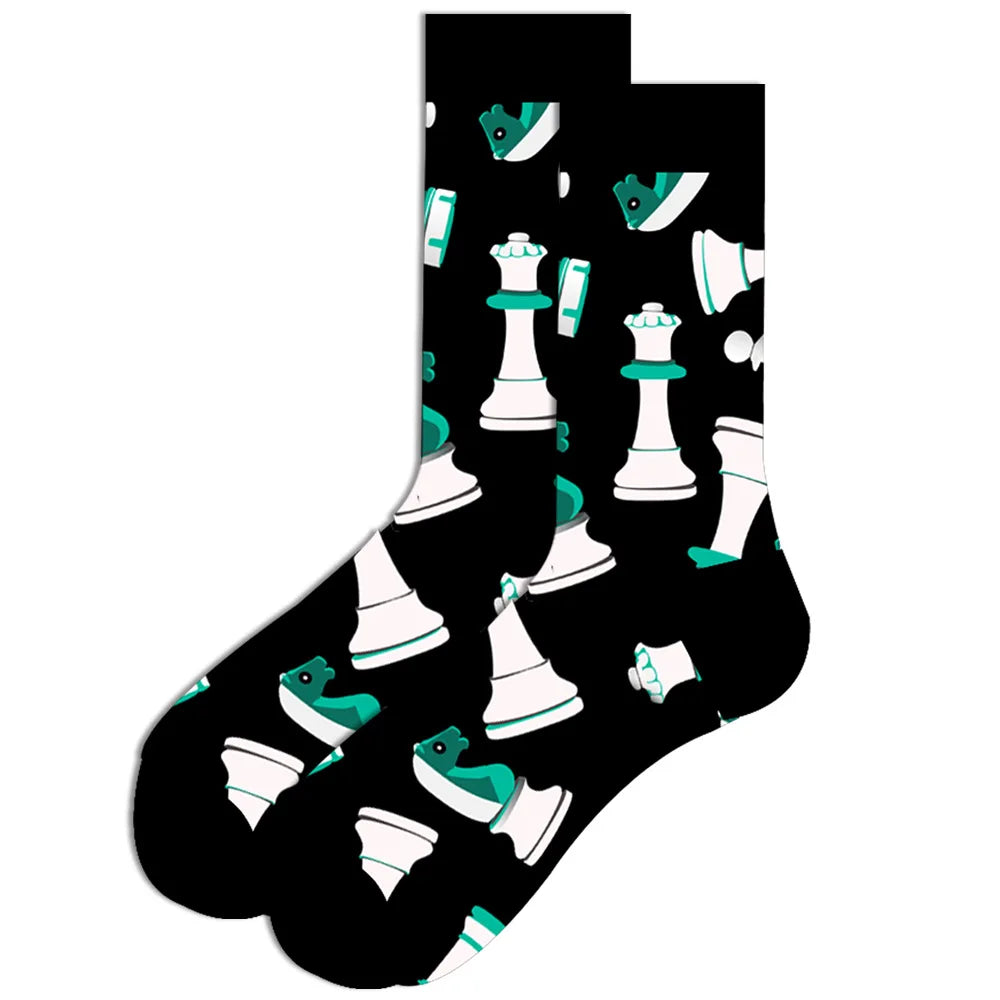 Lustige Streetwear-Socken in großen Größen – Cartoon-Tier- und Obstdesigns, Hip-Hop-Baumwolle