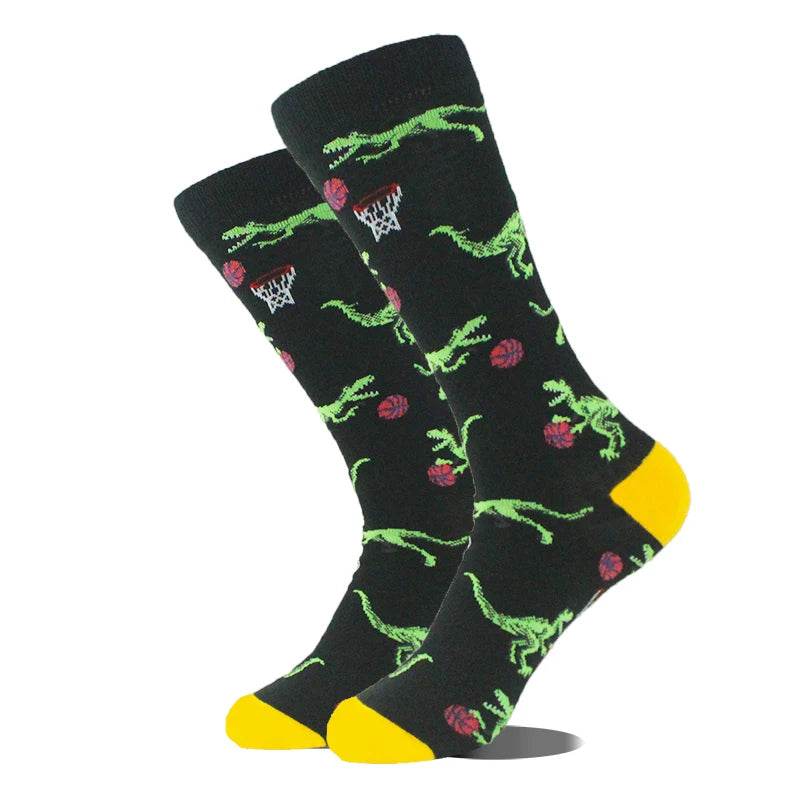 Chaussettes pour hommes Dinosaure Astronaute Planète Crew Harajuku