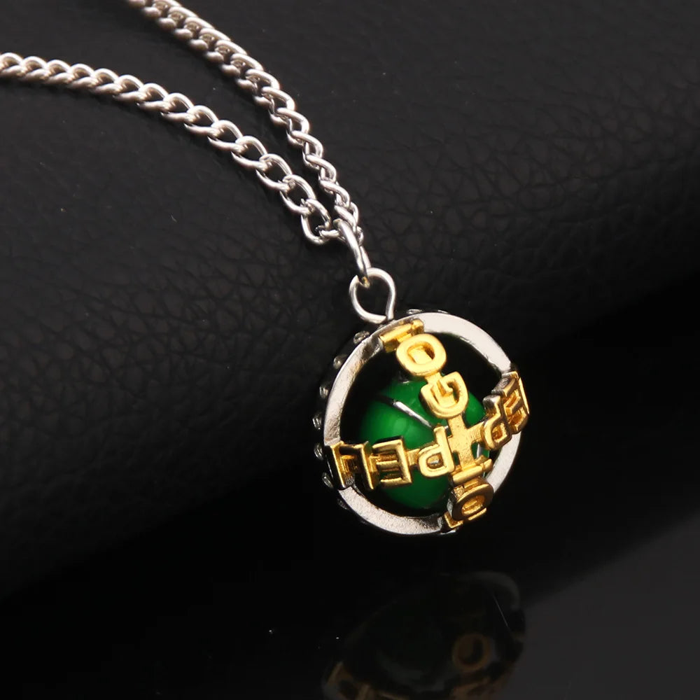 Collier avec pendentif en boule d'acier de l'anime JoJo's Bizarre Adventure - Bijoux pour les fans de Gyro Zeppeli Cosplay Ball