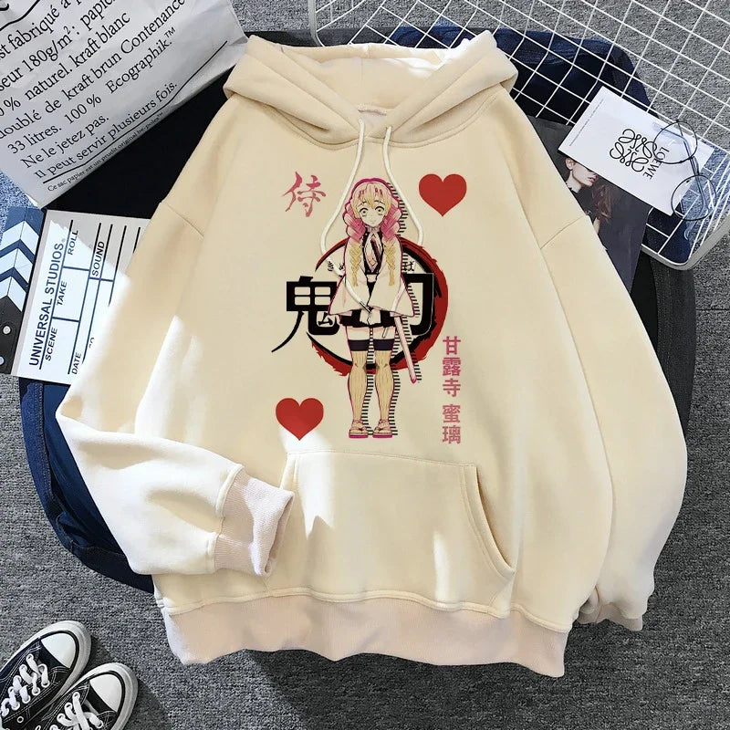 Kimetsu No Yaiba Sweatshirt – Anime Demon Slayer Hoodie mit Tanjiro & Nezuko, Harajuku Kawaii Style