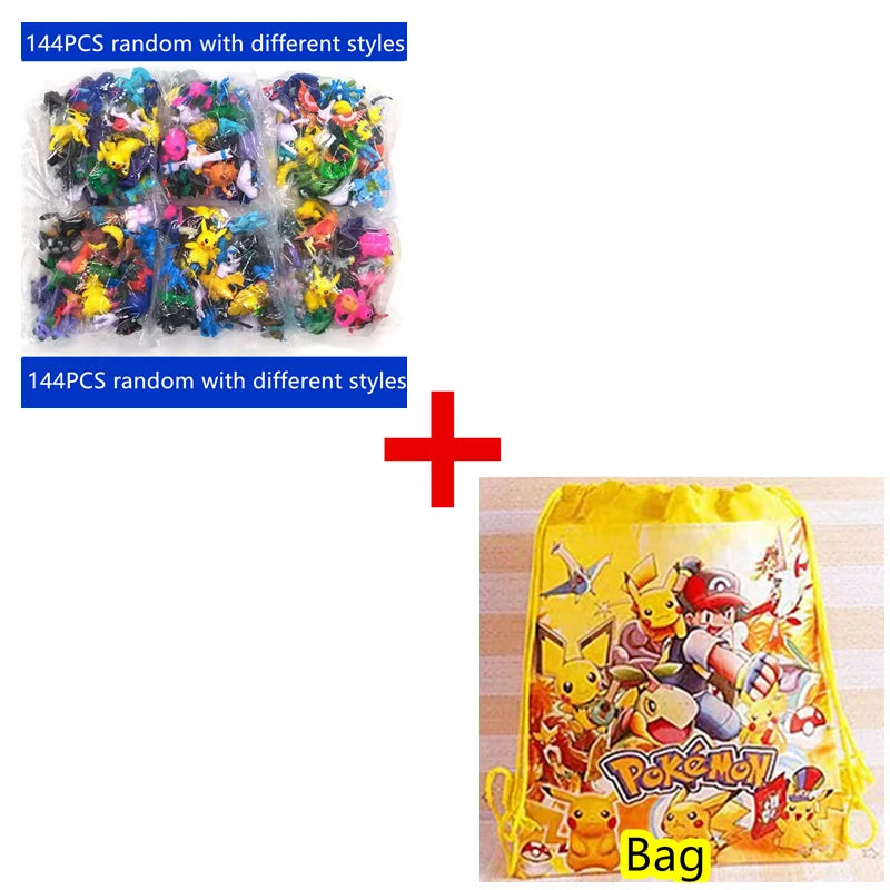 1-144 PCS Pokémon Gift Box – Christmas Action Figure Set with Genuine Pikachu & More Toys for Kids