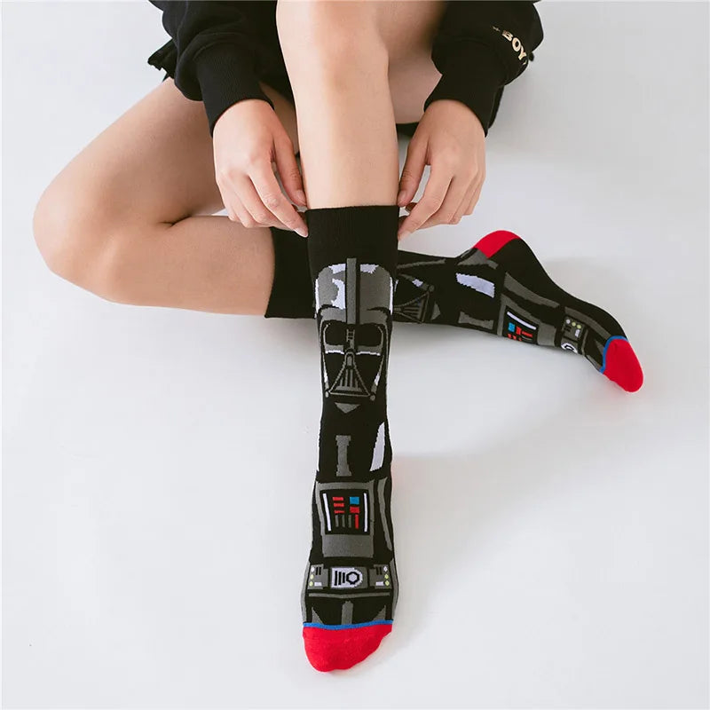 Herbst-Winter-Star Wars-Socken – Meister Yoda, R2-D2, Wookiee & Jedi Cosplay (Größe 37-45)