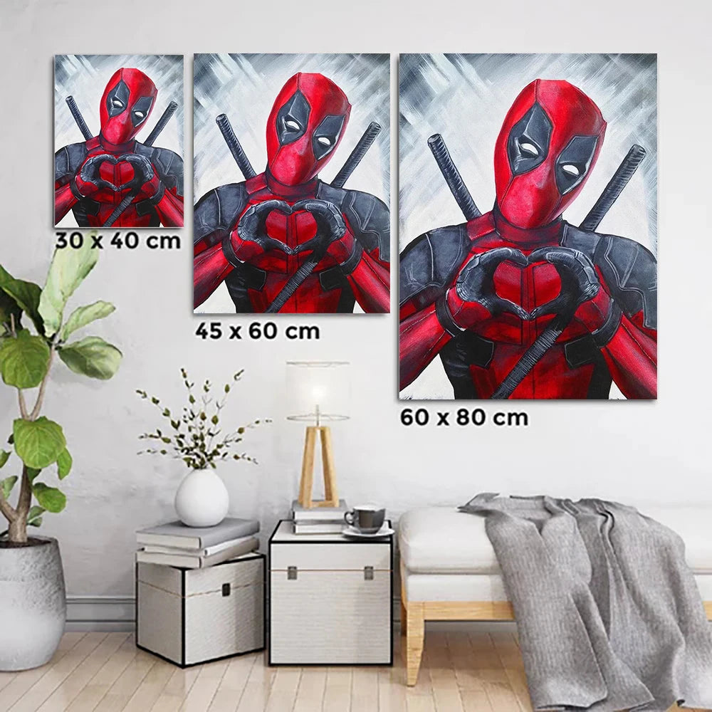 YOUQU Diamantmalerei Kunstfiguren Stickerei Kreuzstich „Deadpool“ Diamantmosaik Heimdekoration