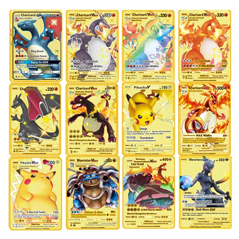 Pokemon Englische Metallkarte Anime-Sammelkarte Kinderspielzeug