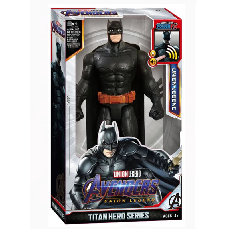 Figurine de super-héros de 30 cm – Thanos, Hulk, Spider-Man, Iron Man, Captain America, Thor et Black Panther avec son et lumière