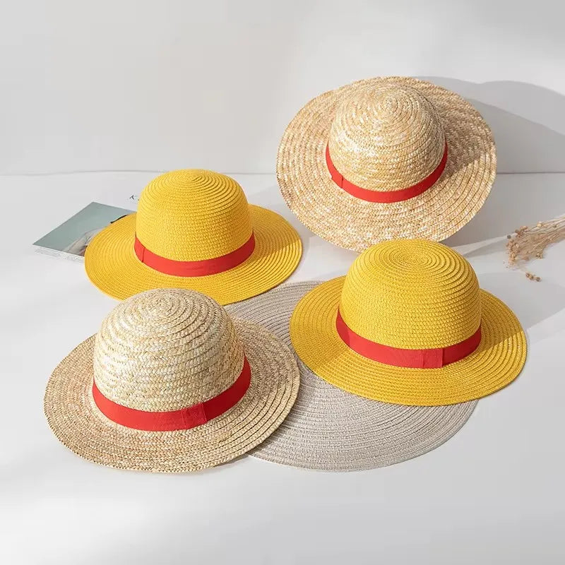 One Piece Monkey D. Luffy Cosplay-Strohhut – Unisex-Sommer-Sonnenkappe & Halloween-Requisite